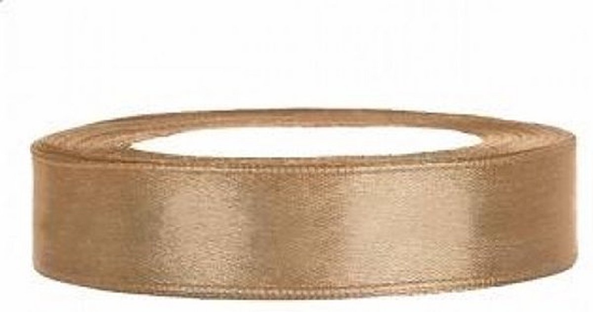 Knaak Satijn Lint - Goud - 12 mm x 25 m - Luxe Decoratielint - Glanzend - Perfect voor Cadeaus